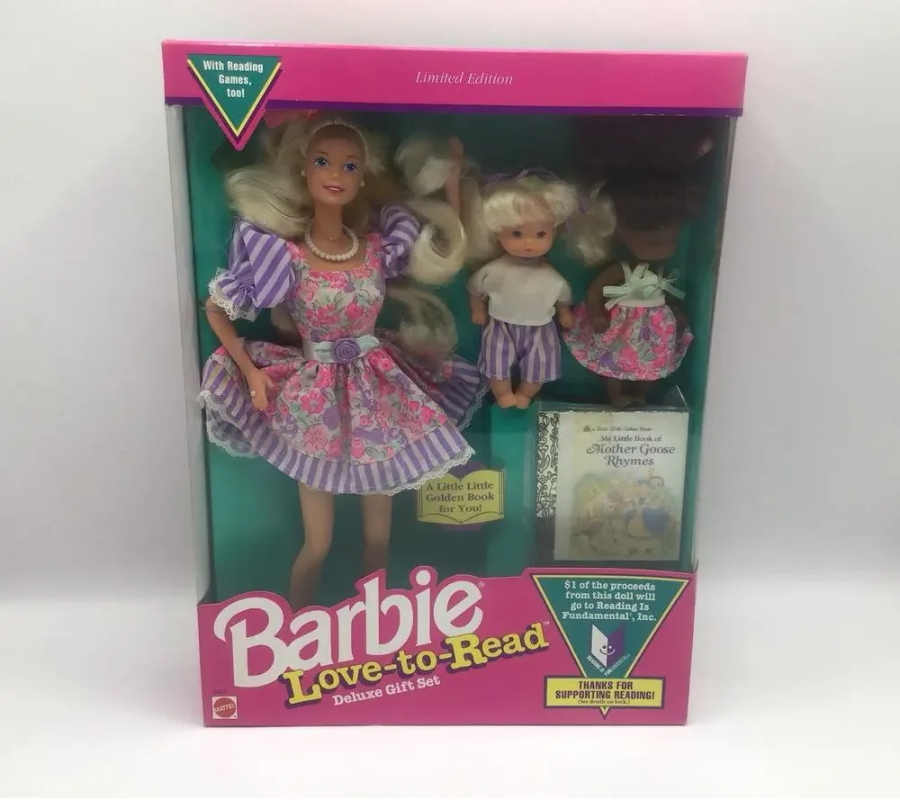 Barbie Love To Read Doll Deluxe Gift Set 1992 Mattel 10507 Golden Book NIB New